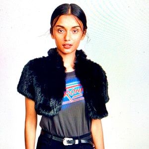 Jocelyn Felicity Rabbit Fur Bolero Shrug Brand New With Tags size Medium (6-8)